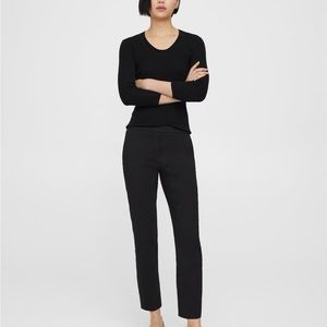 Theory Treeca Pull-On Pant in Good Linen - Black size 2